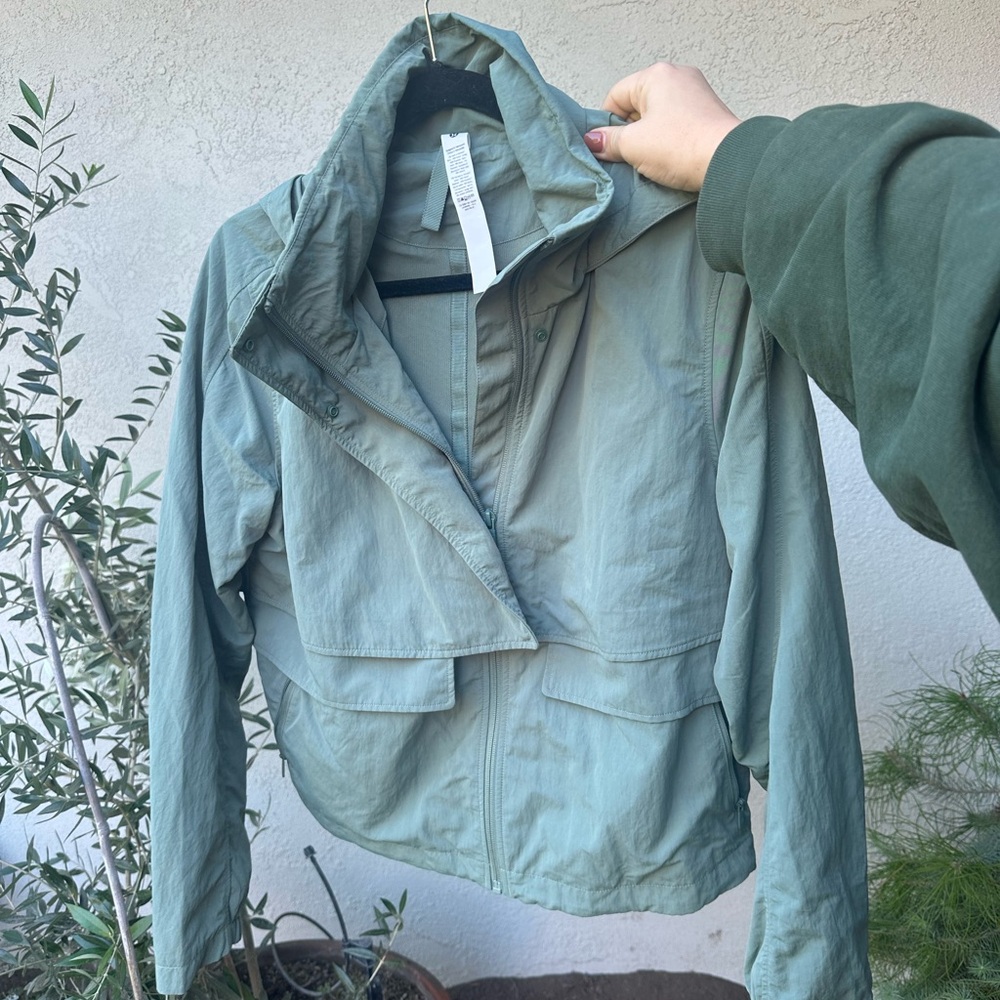 Lululemon Turquoise Hooded Rain Jacket